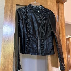 Guess Women’s black leather jacket Size S